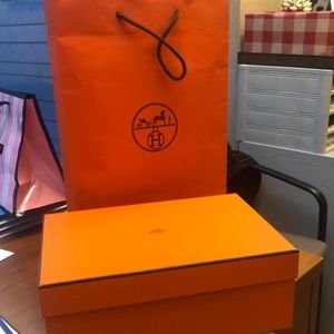 Hermes shoe box and paperbag